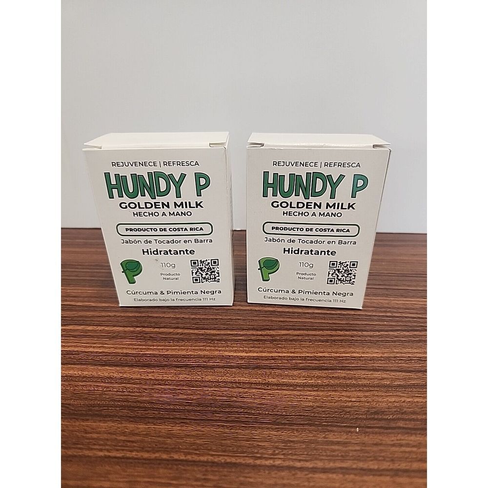 Hundy‎ P 2 Pk Golden Milk Soap Plant Ingredients Hand Poured Tree Nut Exfoliant